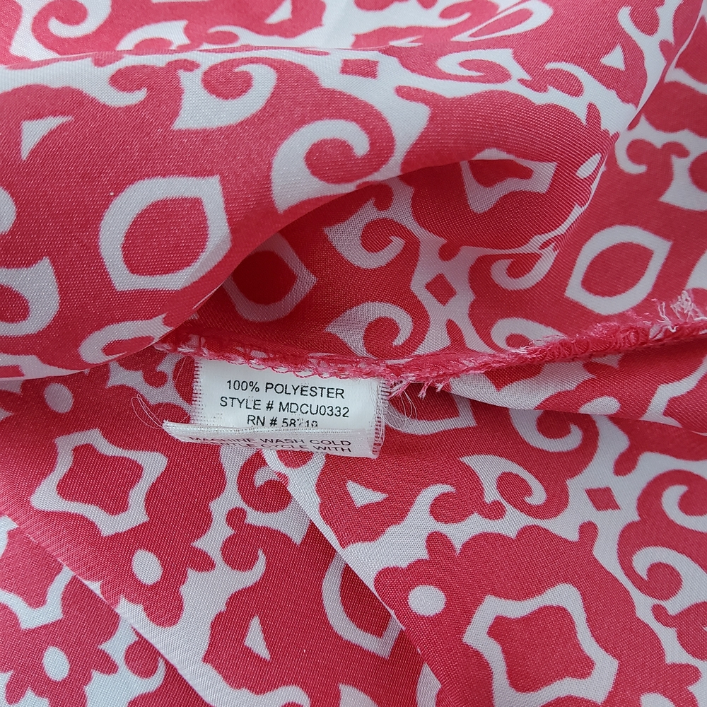 Sleeveless Knot-Front Patterned Top - Coral White - Picture 5 of 5